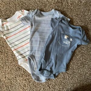 Carter's Blue and White Striped One Pieces Set